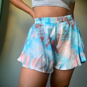 Pretty little Thing Turquoise Tie Dye Floaty Short